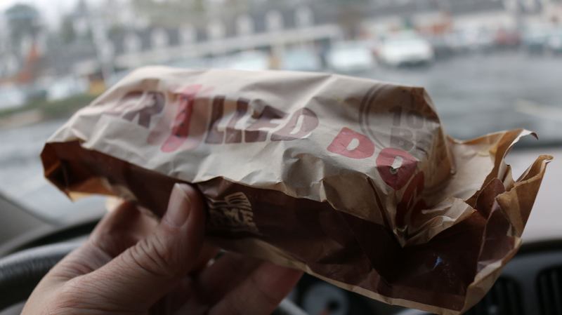 Bout to eat a thing in a bag.
